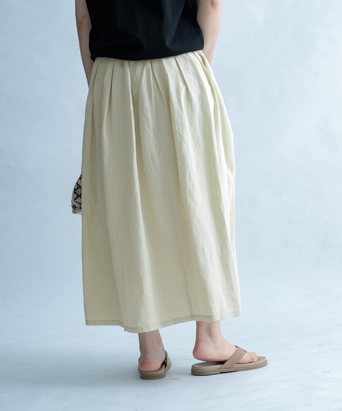 FORK&SPOON（フォークアンドスプーン）の「FORK&SPOON　タックミディスカート（スカート・レディース・ブラック/ナチュラル/ブルー系その他・1/2）」の9枚目の写真