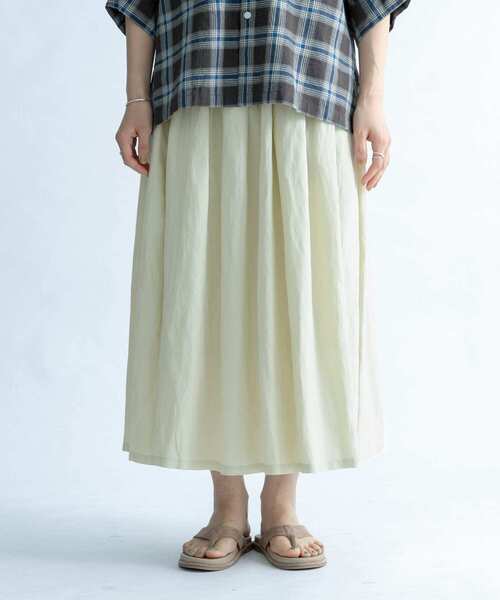 FORK&SPOON（フォークアンドスプーン）の「FORK&SPOON　タックミディスカート（スカート・レディース・ブラック/ナチュラル/ブルー系その他・1/2）」の22枚目の写真