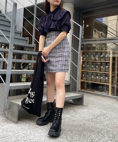 one after another NICE CLAUP（ワンアフターアナザーナイスクラップ）の「ビッグリボントートバッグ（トートバッグ・レディース・アイボリー/ブラック・FREE）」の6枚目の写真