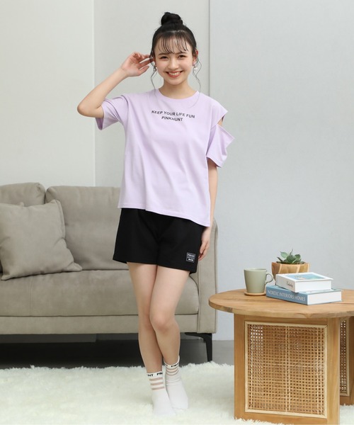 PINKHUNT（ピンクハント）の「PINKHUNT ピンクハント 肩出し ルームウェア 7080K（ルームウェア/パジャマ・キッズ・パープル/ベージュ・S/M/L）」の6枚目の写真