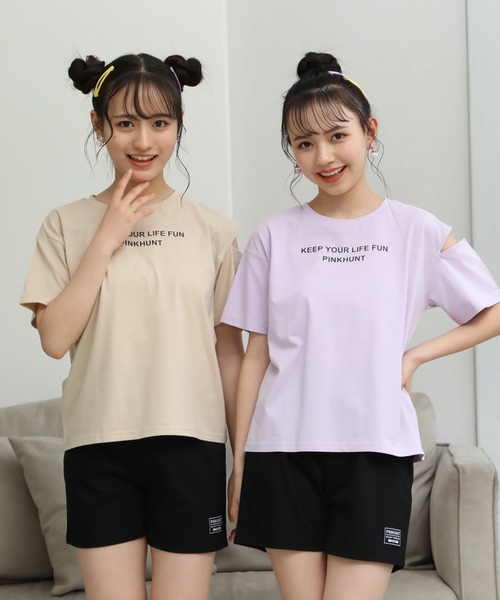 PINKHUNT（ピンクハント）の「PINKHUNT ピンクハント 肩出し ルームウェア 7080K（ルームウェア/パジャマ・キッズ・パープル/ベージュ・S/M/L）」の19枚目の写真