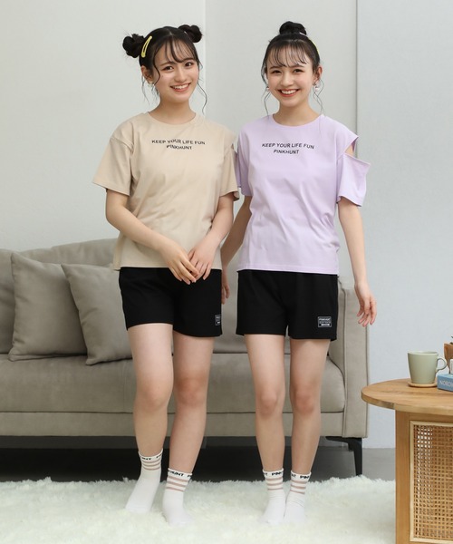 PINKHUNT（ピンクハント）の「PINKHUNT ピンクハント 肩出し ルームウェア 7080K（ルームウェア/パジャマ・キッズ・パープル/ベージュ・S/M/L）」の18枚目の写真