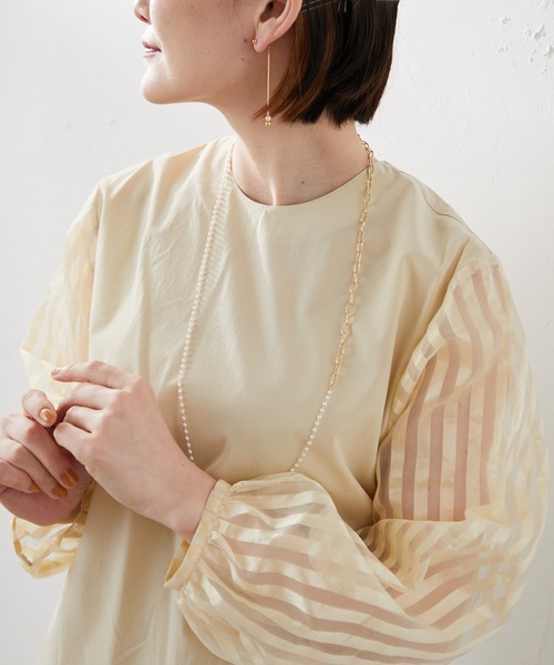 ear PAPILLONNER(イアパピヨネ)の「丸玉ロングチェーンピアス(ピアス(両耳用)・レディース・シルバー/ゴールド・FREE)」の12枚目の写真