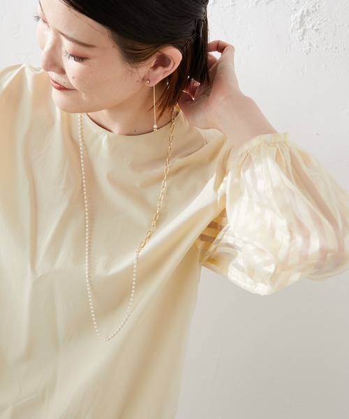 ear PAPILLONNER(イアパピヨネ)の「丸玉ロングチェーンピアス(ピアス(両耳用)・レディース・シルバー/ゴールド・FREE)」の13枚目の写真
