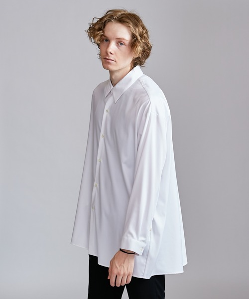 Lui's（ルイス）の「バンブーレーヨンエアリーシャツ（シャツ/ブラウス・メンズ・ブラック/グレー/ホワイト・FREE）」の2枚目の写真