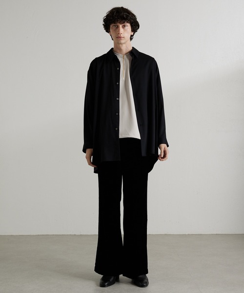 Lui's（ルイス）の「バンブーレーヨンエアリーシャツ（シャツ/ブラウス・メンズ・ブラック/グレー/ホワイト・FREE）」の6枚目の写真