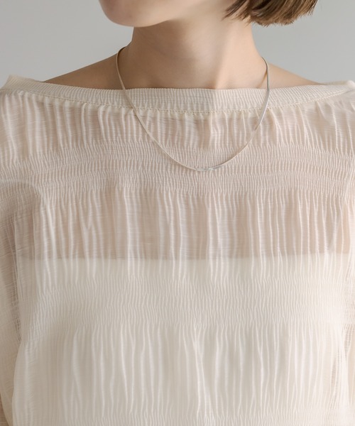 mystic（ミスティック）の「シアー楊柳プルオーバー（シャツ/ブラウス・レディース・イエロー/アイボリー/ブラック・FREE）」の9枚目の写真