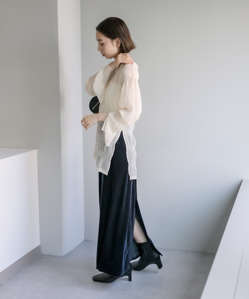 mystic（ミスティック）の「シアー楊柳プルオーバー（シャツ/ブラウス・レディース・イエロー/アイボリー/ブラック・FREE）」の15枚目の写真