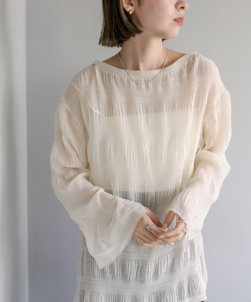 mystic（ミスティック）の「シアー楊柳プルオーバー（シャツ/ブラウス