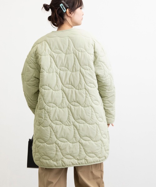POU DOU DOU（プードゥドゥ）の「鳥キルティングコート（その他アウター・レディース・ミント/アイボリー/ダークブラウン・3）」の6枚目の写真