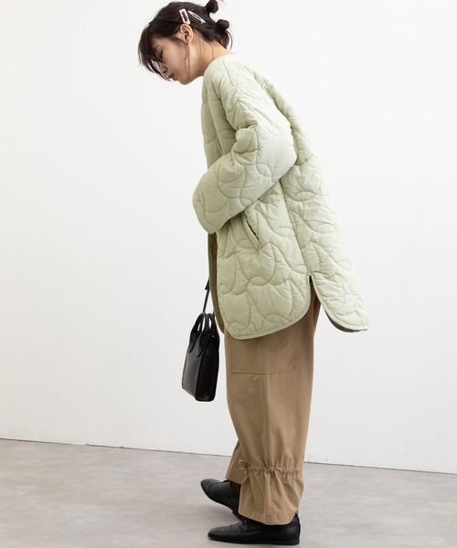 POU DOU DOU（プードゥドゥ）の「鳥キルティングコート（その他アウター・レディース・ミント/アイボリー/ダークブラウン・3）」の8枚目の写真