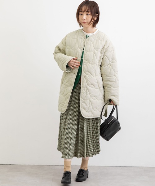 POU DOU DOU（プードゥドゥ）の「鳥キルティングコート（その他アウター・レディース・ミント/アイボリー/ダークブラウン・3）」の13枚目の写真