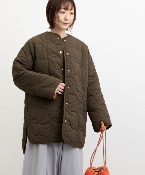 POU DOU DOU（プードゥドゥ）の「鳥キルティングコート（その他アウター・レディース・ミント/アイボリー/ダークブラウン・3）」の16枚目の写真