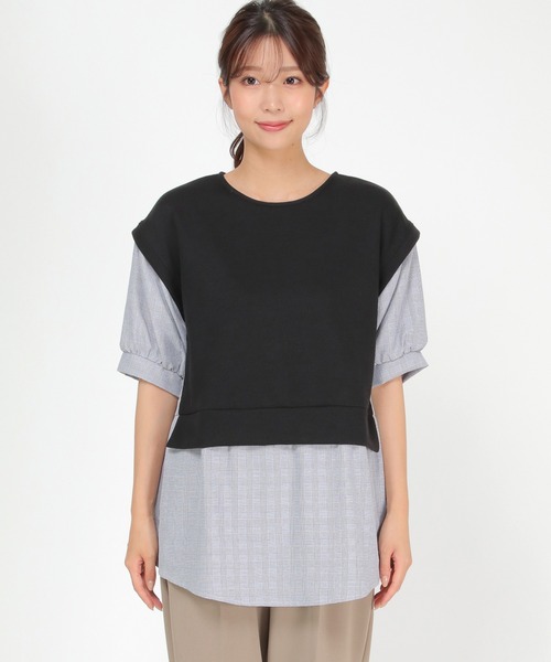 ikka(イッカ)の「カットミラノベストレイヤードプルオーバー(Tシャツ/カットソー・レディース・ベージュ/ブラック/ブルー/ネイビー・M/L/S)」の19枚目の写真