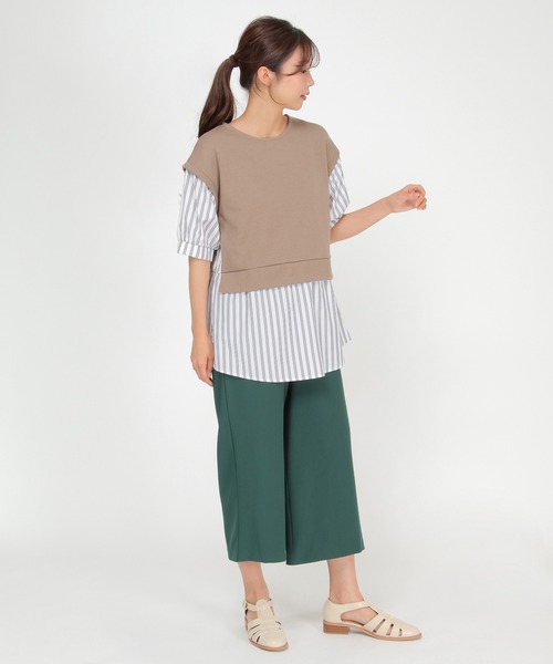 ikka(イッカ)の「カットミラノベストレイヤードプルオーバー(Tシャツ/カットソー・レディース・ベージュ/ブラック/ブルー/ネイビー・M/L/S)」の9枚目の写真