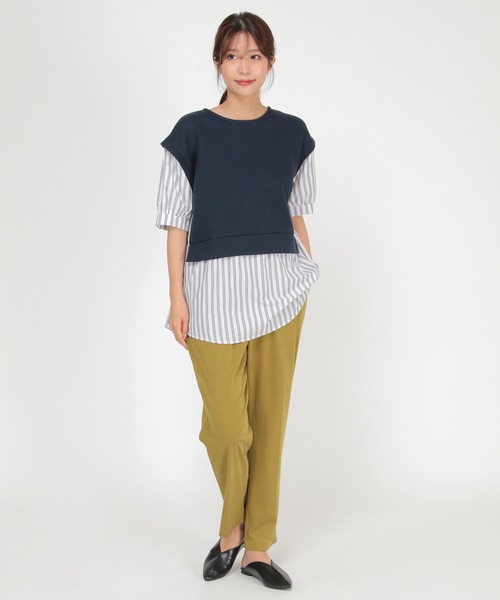 ikka(イッカ)の「カットミラノベストレイヤードプルオーバー(Tシャツ/カットソー・レディース・ベージュ/ブラック/ブルー/ネイビー・M/L/S)」の16枚目の写真