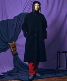 メゾンスペシャル/インポートファブリックウールプライムオーバーステンカラーコート ユニセックスアイテム》インポートファブリックウールプライムオーバー