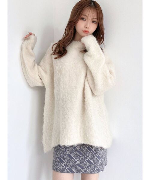 RESEXXY（リゼクシー）の「オーバールーズニット（ニット/セーター・レディース・チャコールグレー/ベージュ/アイボリー・FREE）」の2枚目の写真