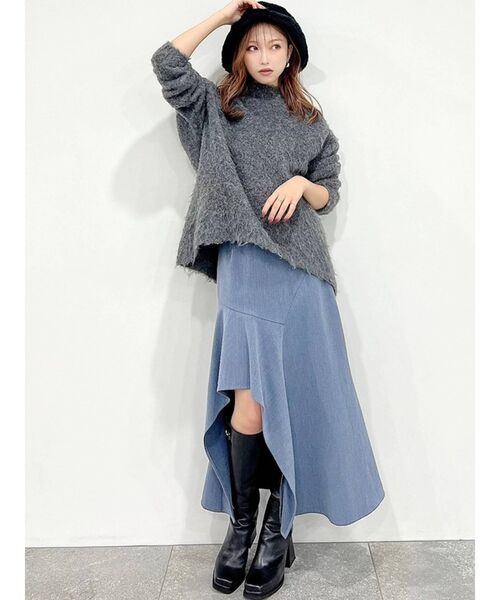 RESEXXY（リゼクシー）の「オーバールーズニット（ニット/セーター・レディース・チャコールグレー/ベージュ/アイボリー・FREE）」の5枚目の写真