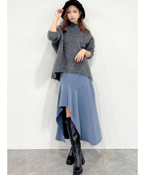 RESEXXY（リゼクシー）の「オーバールーズニット（ニット/セーター・レディース・チャコールグレー/ベージュ/アイボリー・FREE）」の7枚目の写真