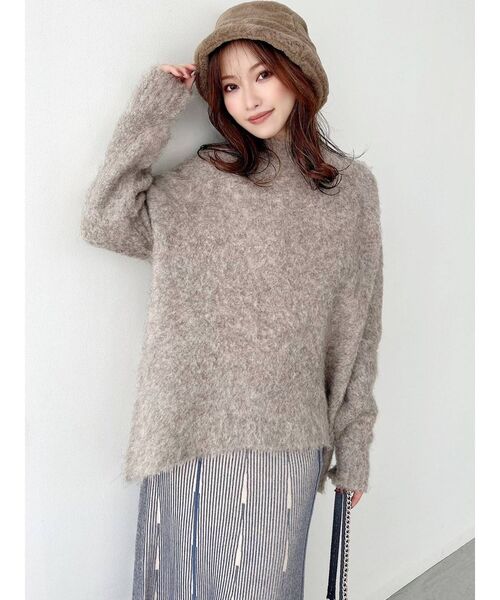 RESEXXY（リゼクシー）の「オーバールーズニット（ニット/セーター・レディース・チャコールグレー/ベージュ/アイボリー・FREE）」の8枚目の写真