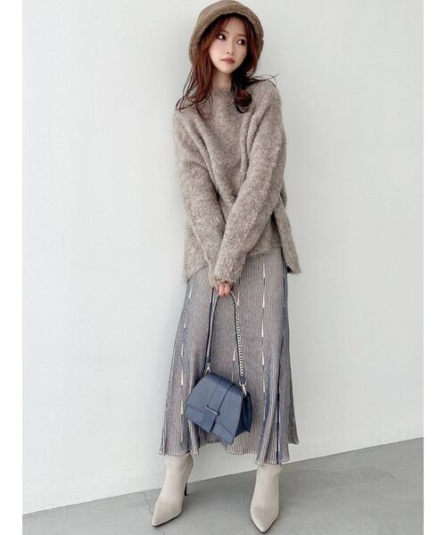 RESEXXY（リゼクシー）の「オーバールーズニット（ニット/セーター・レディース・チャコールグレー/ベージュ/アイボリー・FREE）」の9枚目の写真