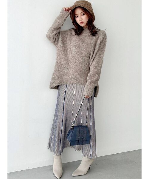 RESEXXY（リゼクシー）の「オーバールーズニット（ニット/セーター・レディース・チャコールグレー/ベージュ/アイボリー・FREE）」の10枚目の写真