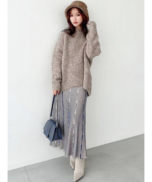 RESEXXY（リゼクシー）の「オーバールーズニット（ニット/セーター・レディース・チャコールグレー/ベージュ/アイボリー・FREE）」の11枚目の写真