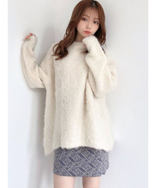 RESEXXY（リゼクシー）の「オーバールーズニット（ニット/セーター・レディース・チャコールグレー/ベージュ/アイボリー・FREE）」の12枚目の写真