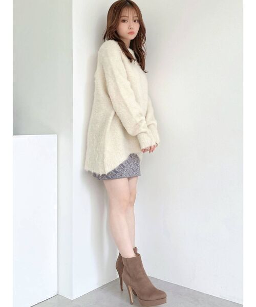 RESEXXY（リゼクシー）の「オーバールーズニット（ニット/セーター・レディース・チャコールグレー/ベージュ/アイボリー・FREE）」の13枚目の写真