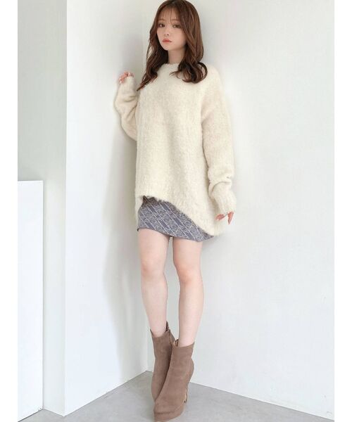 RESEXXY（リゼクシー）の「オーバールーズニット（ニット/セーター・レディース・チャコールグレー/ベージュ/アイボリー・FREE）」の14枚目の写真