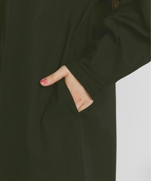 Libra Cue(リブラ キュー)の「ベーシックシャツワンピース(シャツワンピース・レディース・ブラック/アイボリー・FREE)」の14枚目の写真