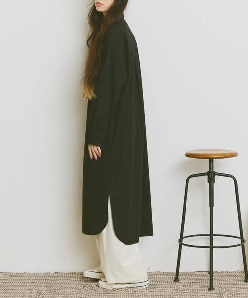 Libra Cue(リブラ キュー)の「ベーシックシャツワンピース(シャツワンピース・レディース・ブラック/アイボリー・FREE)」の5枚目の写真