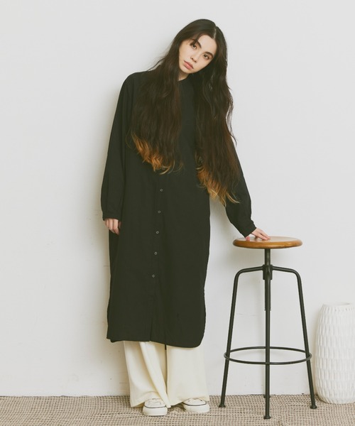 Libra Cue(リブラ キュー)の「ベーシックシャツワンピース(シャツワンピース・レディース・ブラック/アイボリー・FREE)」の9枚目の写真