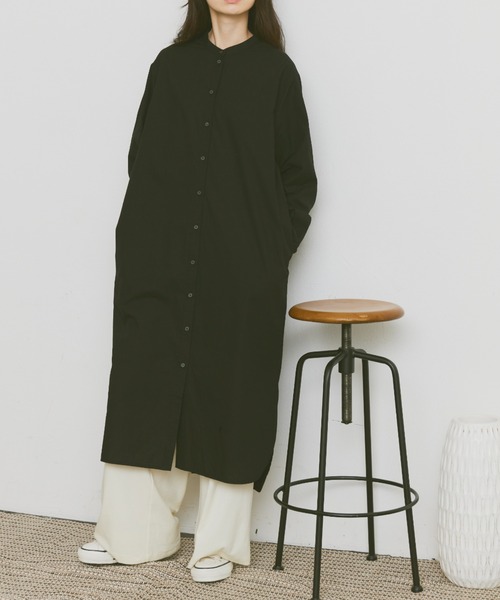 Libra Cue(リブラ キュー)の「ベーシックシャツワンピース(シャツワンピース・レディース・ブラック/アイボリー・FREE)」の13枚目の写真