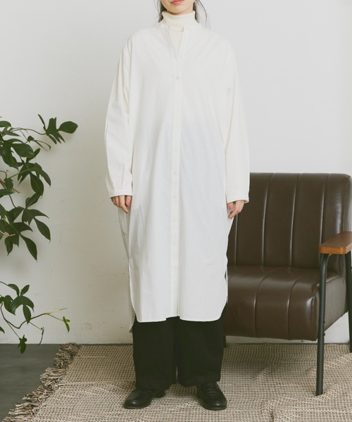 Libra Cue(リブラ キュー)の「ベーシックシャツワンピース(シャツワンピース・レディース・ブラック/アイボリー・FREE)」の11枚目の写真