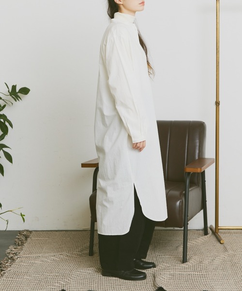 Libra Cue(リブラ キュー)の「ベーシックシャツワンピース(シャツワンピース・レディース・ブラック/アイボリー・FREE)」の3枚目の写真