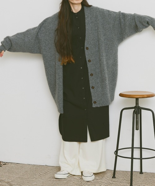 Libra Cue(リブラ キュー)の「ベーシックシャツワンピース(シャツワンピース・レディース・ブラック/アイボリー・FREE)」の6枚目の写真