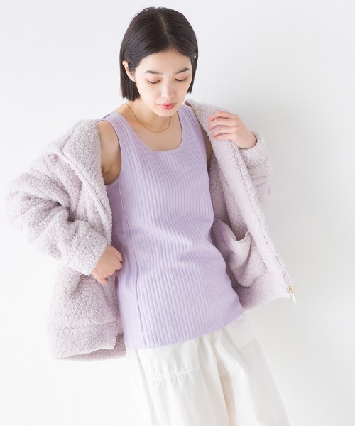 OMNES(オムネス)の「ラインキルトあったかタンクトップ(タンクトップ・レディース・ベージュ/ホワイト/ブラック/モカ/ライトブルー/ラベンダー・MEDIUM/LARGE)」の12枚目の写真