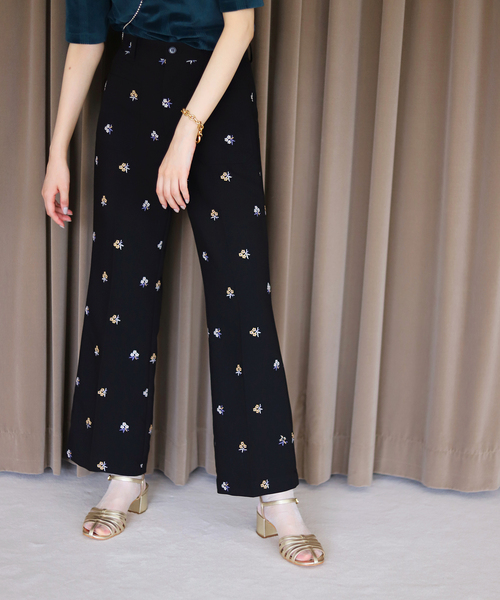 SLOBE citron.(スローブシトロン)の「《追加》SLOBE citron.フラワーエンブロイダリーパンツ(その他パンツ・レディース・ブラック・38/34/36)」の5枚目の写真
