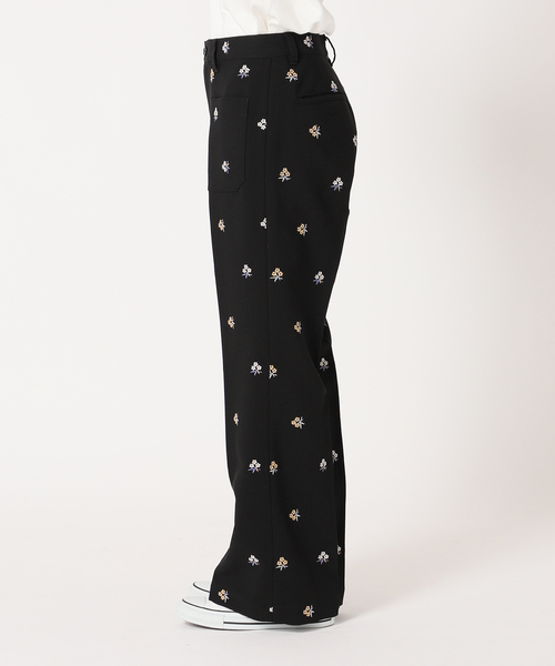 SLOBE citron.(スローブシトロン)の「《追加》SLOBE citron.フラワーエンブロイダリーパンツ(その他パンツ・レディース・ブラック・38/34/36)」の9枚目の写真