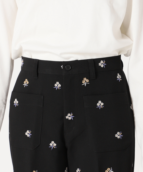 SLOBE citron.(スローブシトロン)の「《追加》SLOBE citron.フラワーエンブロイダリーパンツ(その他パンツ・レディース・ブラック・38/34/36)」の11枚目の写真
