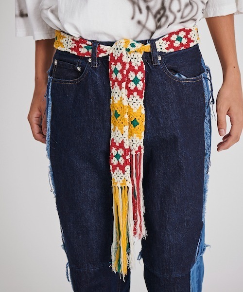 DISCOVERED（ディスカバード）の「DISCOVERED FRINGE KNIT BELT（ベルト・メンズ・ネイビー/ブラック/ベージュ/ベージュ系その他/ブラック系その他・FREE）」の4枚目の写真