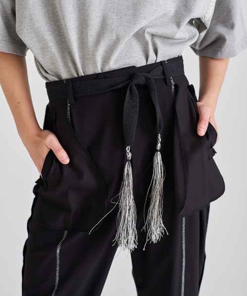 DISCOVERED（ディスカバード）の「DISCOVERED FRINGE KNIT BELT（ベルト・メンズ・ネイビー/ブラック/ベージュ/ベージュ系その他/ブラック系その他・FREE）」の2枚目の写真