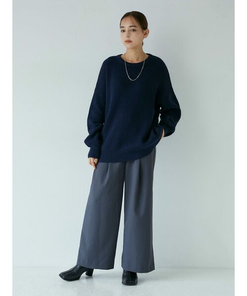 MURUA（ムルーア）の「バルキーコットンオーバーニット（ニット/セーター・レディース・アイボリー/レッド/グリーン/ネイビー・FREE）」の8枚目の写真