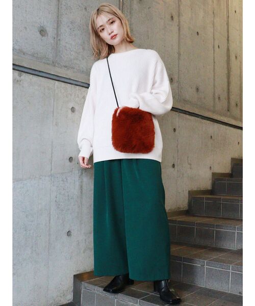 MURUA（ムルーア）の「バルキーコットンオーバーニット（ニット/セーター・レディース・アイボリー/レッド/グリーン/ネイビー・FREE）」の16枚目の写真