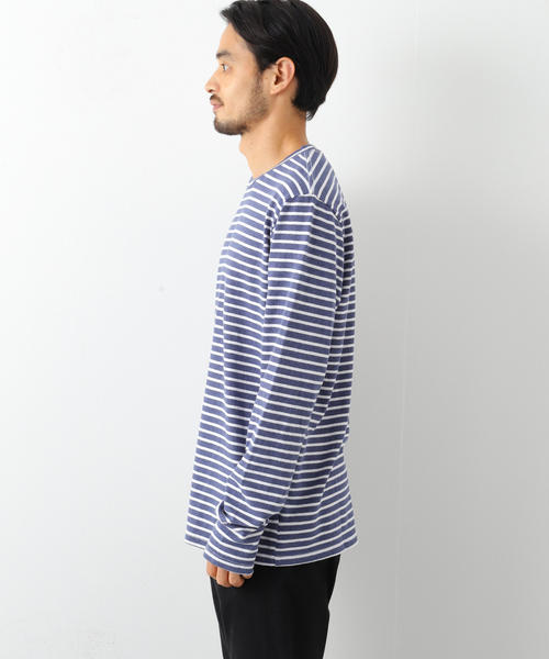 SAVE KHAKI UNITED(セーブカーキユナイテッド)の「SAVE KHAKI UNITED L/S ORGANIC COTTON HEMP STRIPE CREW(Tシャツ/カットソー・メンズ・ネイビー・LARGE/X-LARGE/MEDIUM)」の5枚目の写真