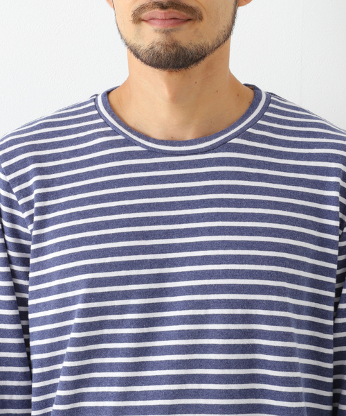SAVE KHAKI UNITED(セーブカーキユナイテッド)の「SAVE KHAKI UNITED L/S ORGANIC COTTON HEMP STRIPE CREW(Tシャツ/カットソー・メンズ・ネイビー・LARGE/X-LARGE/MEDIUM)」の7枚目の写真