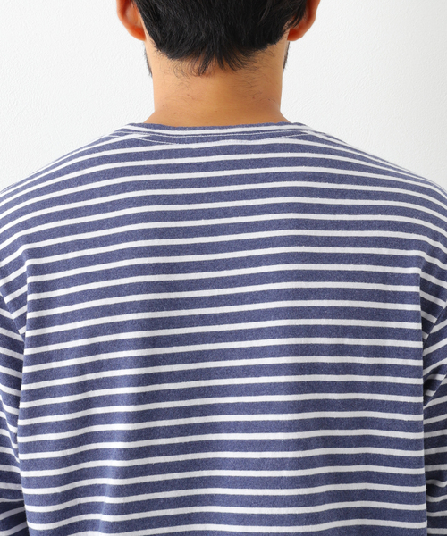 SAVE KHAKI UNITED(セーブカーキユナイテッド)の「SAVE KHAKI UNITED L/S ORGANIC COTTON HEMP STRIPE CREW(Tシャツ/カットソー・メンズ・ネイビー・LARGE/X-LARGE/MEDIUM)」の8枚目の写真