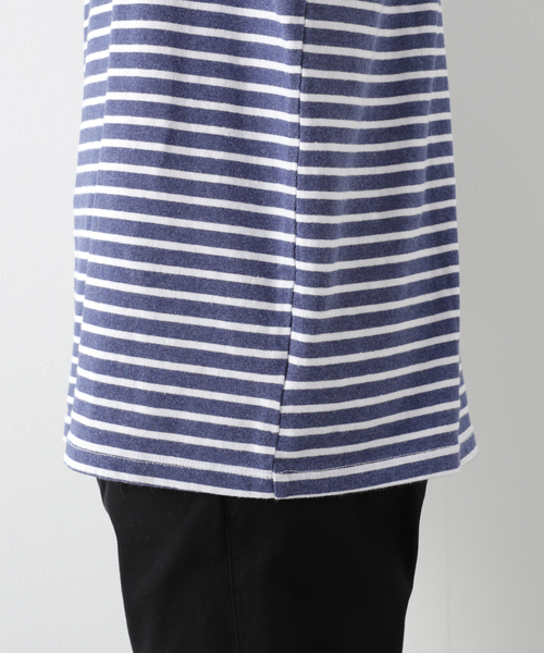 SAVE KHAKI UNITED(セーブカーキユナイテッド)の「SAVE KHAKI UNITED L/S ORGANIC COTTON HEMP STRIPE CREW(Tシャツ/カットソー・メンズ・ネイビー・LARGE/X-LARGE/MEDIUM)」の11枚目の写真